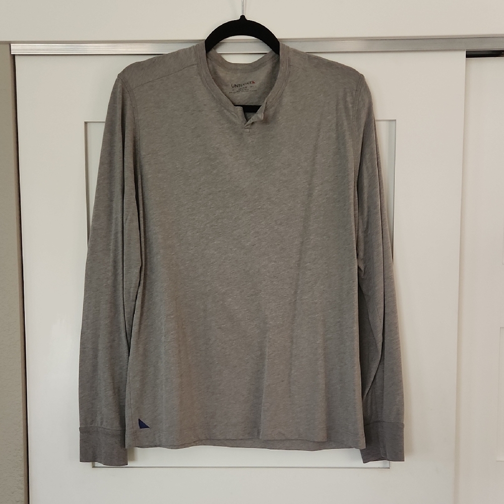 Untuckit Men's Heather Gray Long Sleeve Tee Size Medium